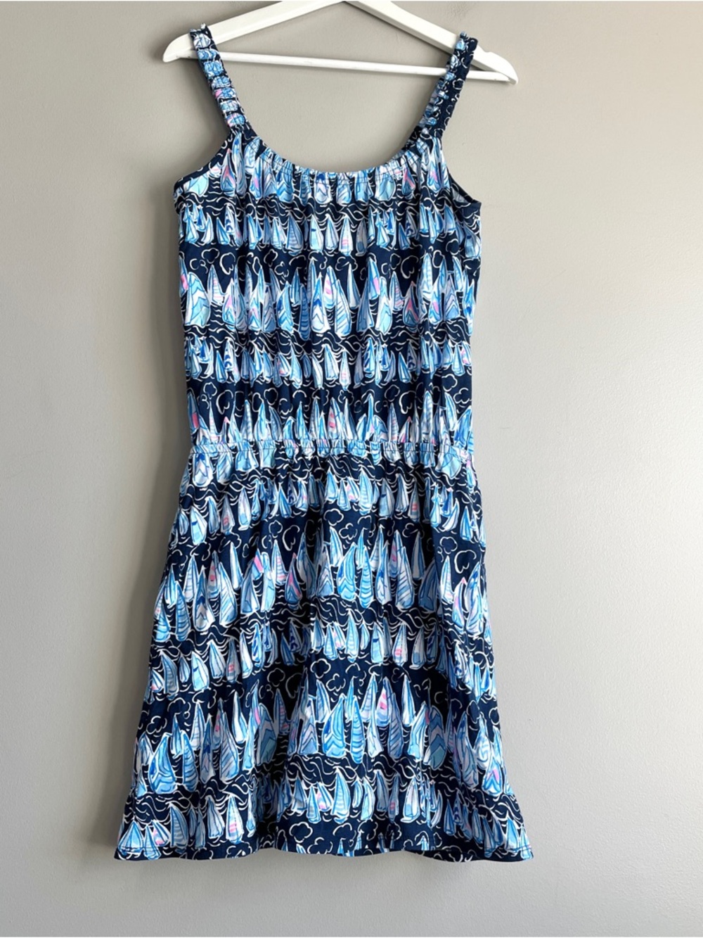 Lilly Pulitzer NEW Loro romper shorts womens medium navy blue tide sails preppy - Picture 4 of 10